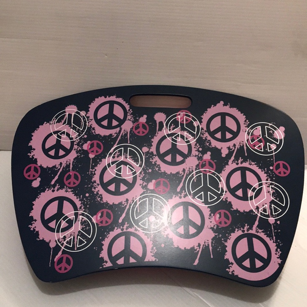 Peace Sign Print- Lap Top Tray / Computer Tray for Bed ,Car